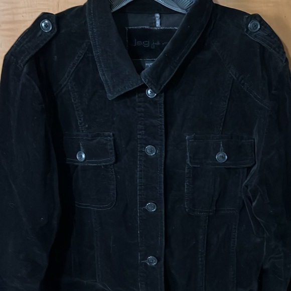 Jag Jeans Black Velvet Corduroy Jacket Size Large - Picture 2 of 6